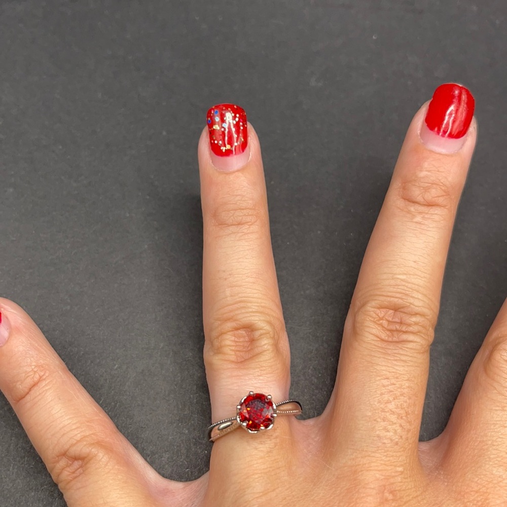 Bubbly Belle cz red ring